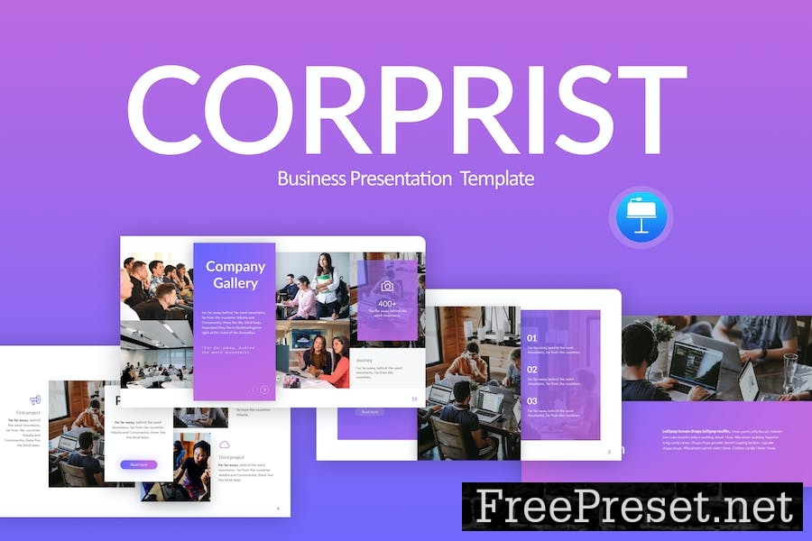 Corprist Purple Modern Business Keynote 3PPWP83