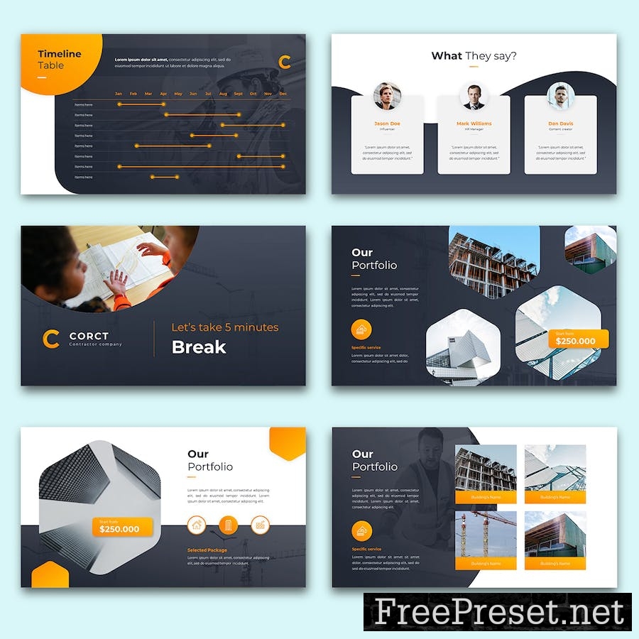 Corr - Constructions PowerPoint Template VGLRJPP