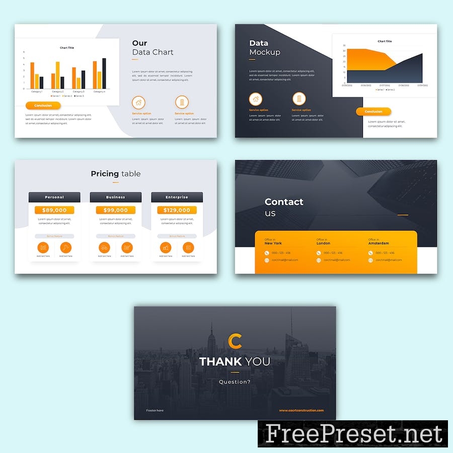 Corr - Constructions PowerPoint Template VGLRJPP