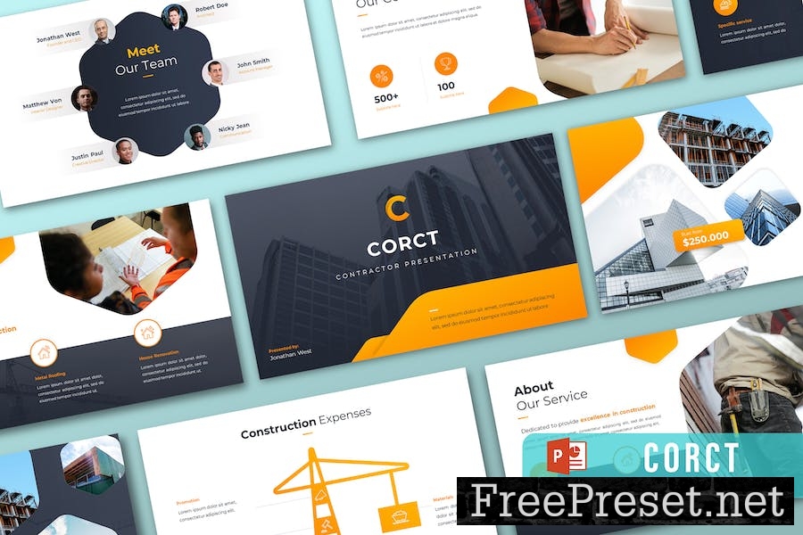 Corr - Constructions PowerPoint Template VGLRJPP