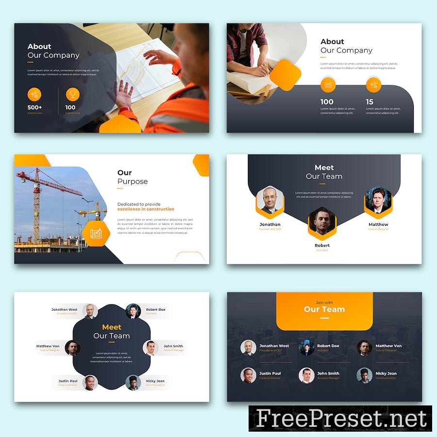 CORR – Constructions Google Slide Template XRREP2T