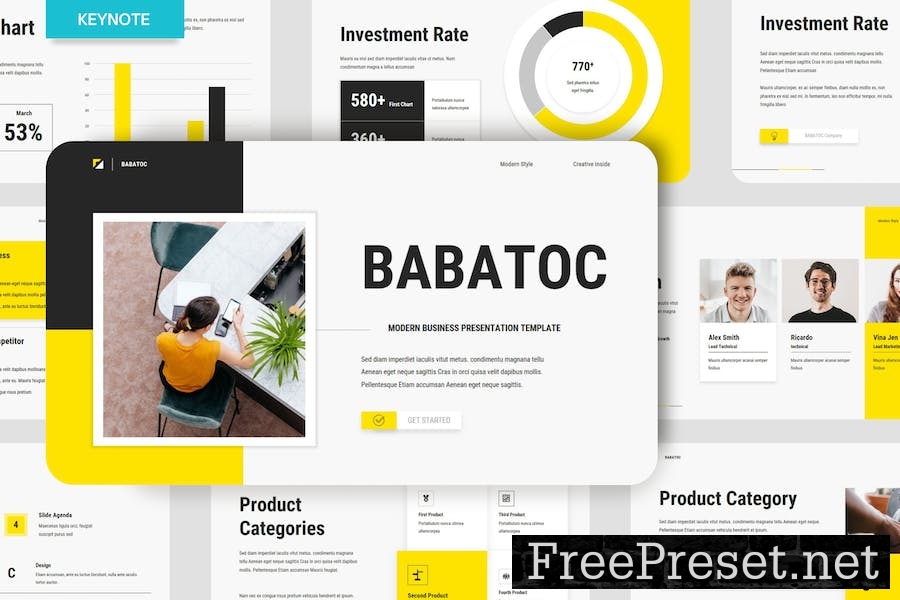 Creative Black Yellow Business Company Profile KEY 5VE7JSQ