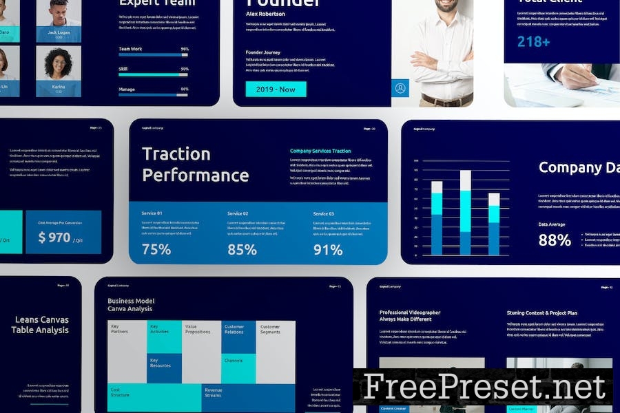 Creative Dark Blue Business Company Profile KEY DAVMQPR