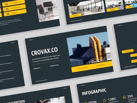 Creative Gray Yellow Business Company Profile 008 PR9EY8G