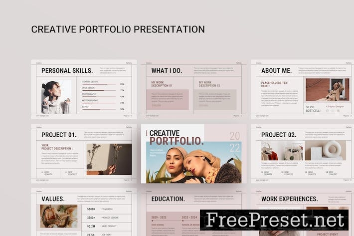 Creative Portfolio PowerPoint Presentation Y6Z8QTQ