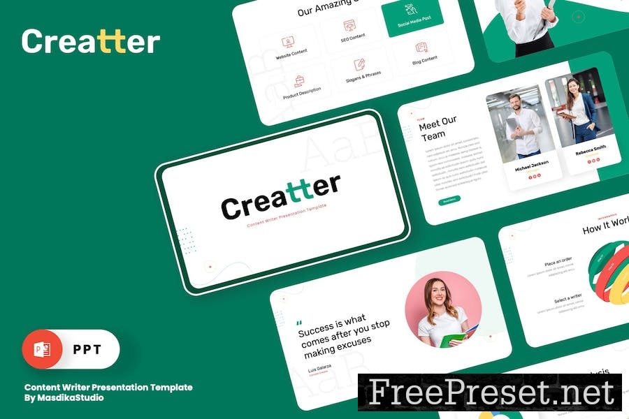 Creatter - Content Writer & Copywriter Powerpoint RMLTF7R