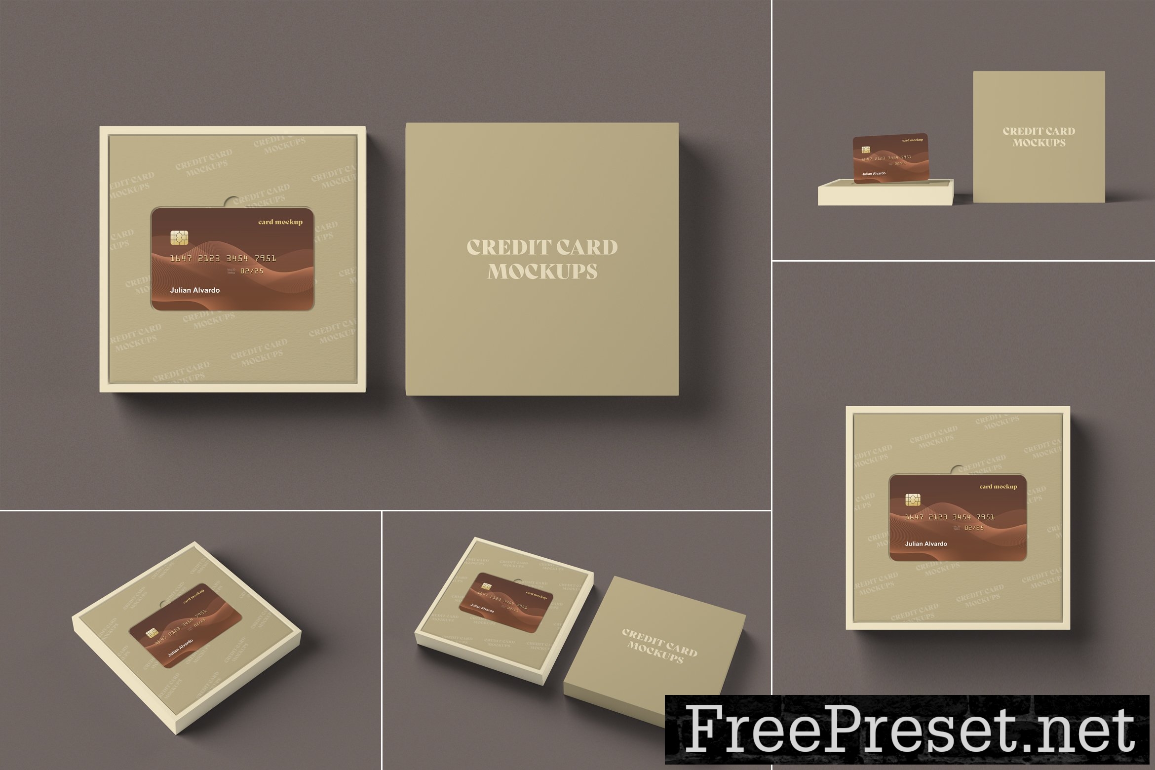 Credit Card with Box Mockups 10283654