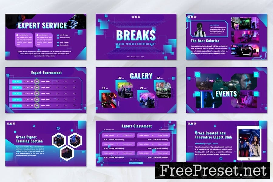 Croxa - Gaming Esports Googleslide Template KXS4CDY