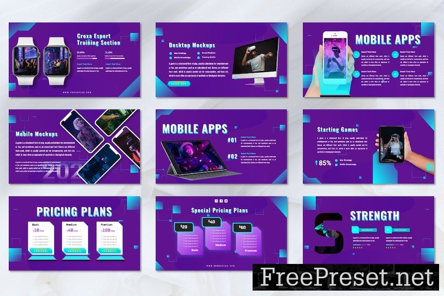 Croxa - Gaming Esports Powerpoint Template FLGPY2K