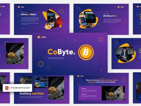 Cryptocurrency Blokchain Powerpoint Template UXAMRAM