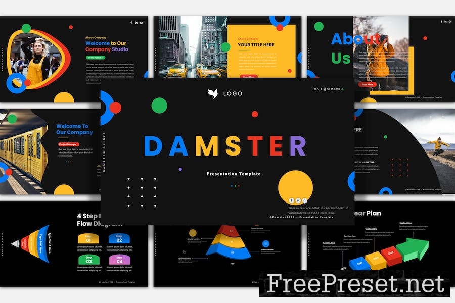 Damster Slides Google Slides Presentation Template REDG2ZM