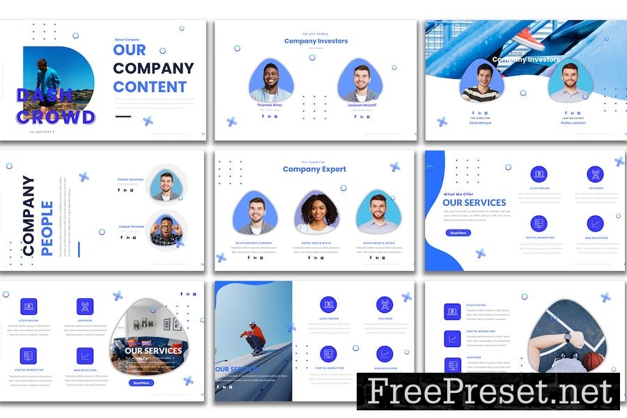 Dash Crowd Powerpoint Presentation Template E86W56Y