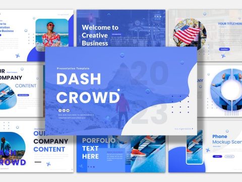 Dash Crowd Powerpoint Presentation Template E86W56Y