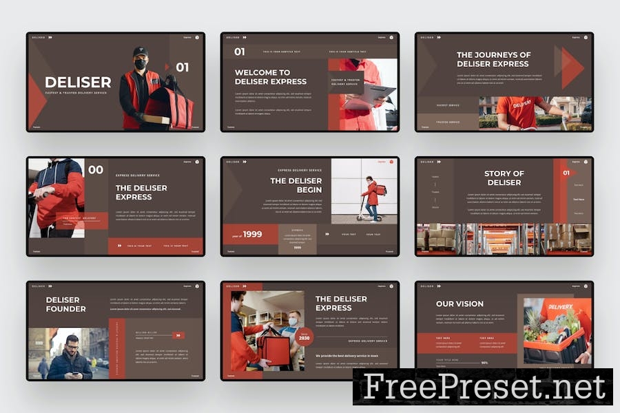 Deliser - Delivery Service Keynote Template 4D8LCAN