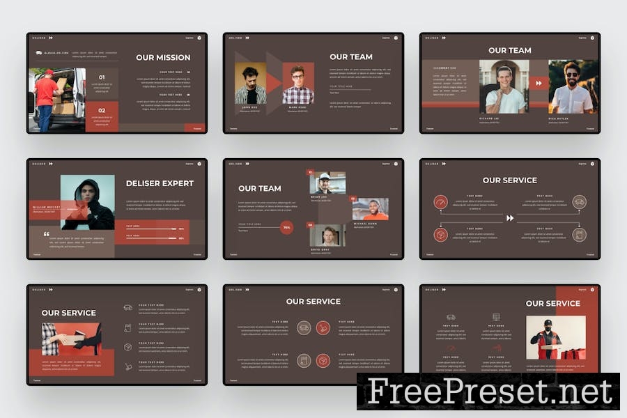 Deliser - Delivery Service Keynote Template 4D8LCAN