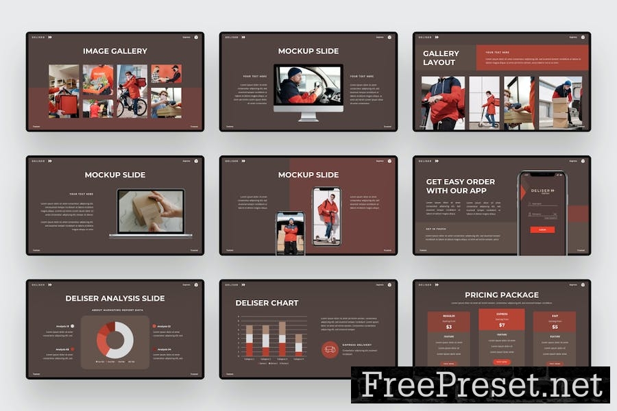 Deliser - Delivery Service Keynote Template 4D8LCAN