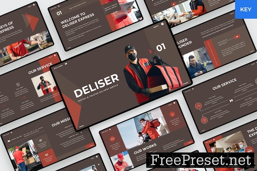 Deliser - Delivery Service Keynote Template 4D8LCAN