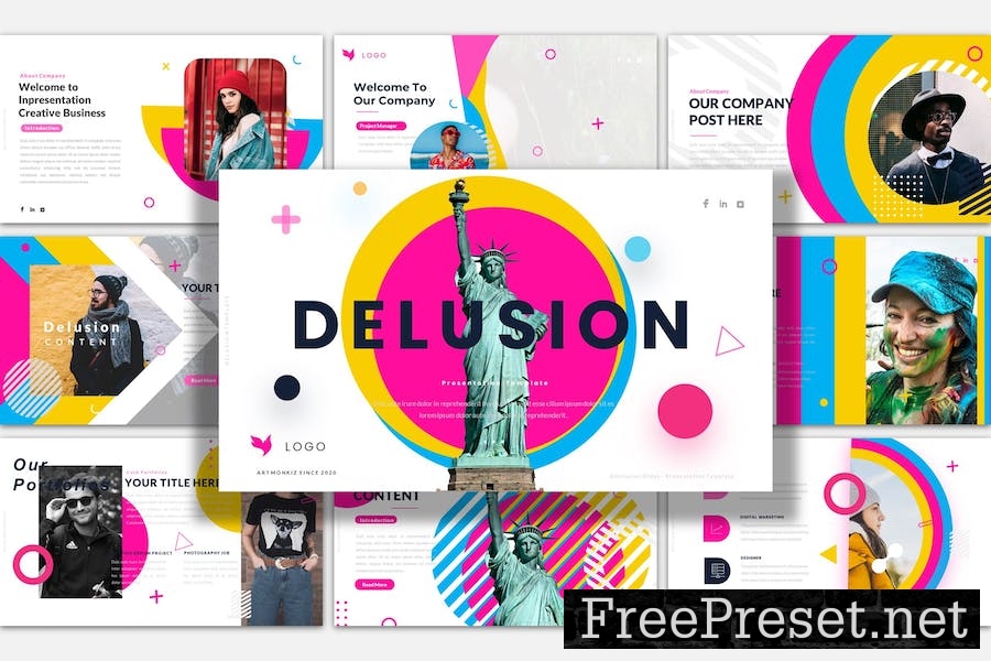 Delusion Google Slides Modern Template PDS3TLN