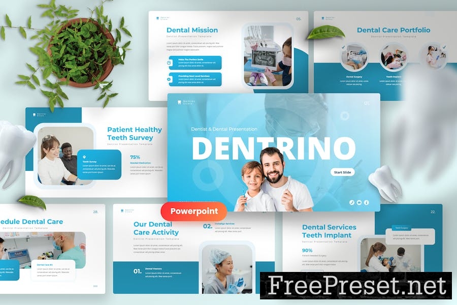 Dentrino - Dentist & Dental Clinic Powerpoint BXMY6AR