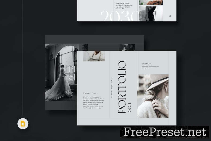 Designer Portfolio Google Slides Template SXGTBP8