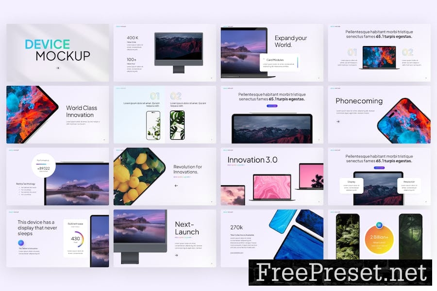 Device Mockup Professional PowerPoint Template 4Z2CRKD