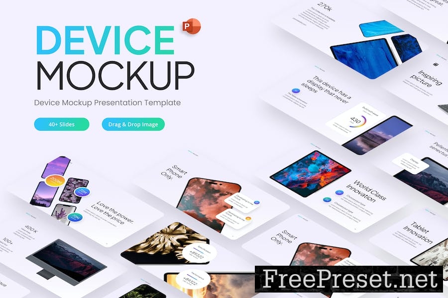 Device Mockup Professional PowerPoint Template 4Z2CRKD