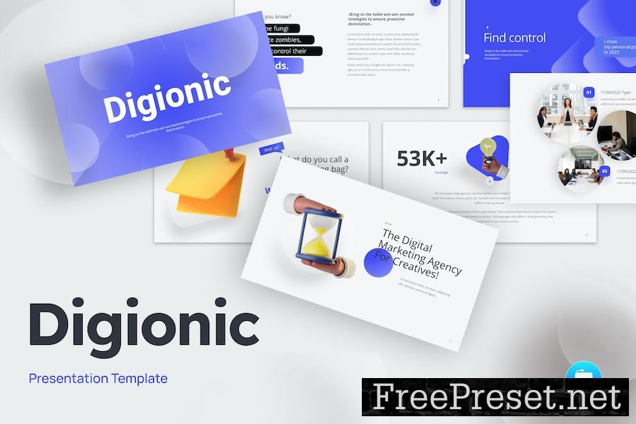 Digionic Blue Geometric Business Gradient Keynote CB8N6GU