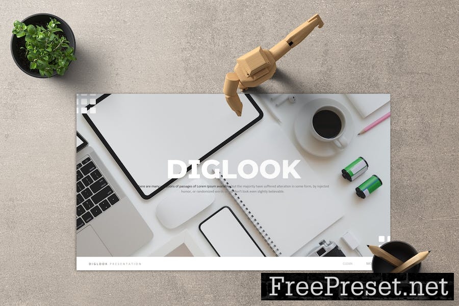 Diglook - Powerpoint Template TLLE34Q