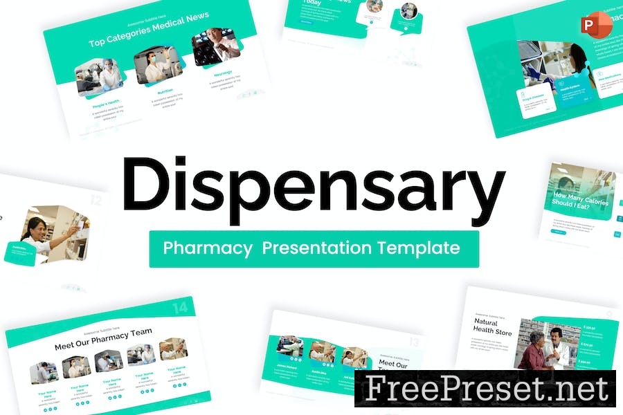 Dispensary Sky Blue Creative Pharmacy PowerPoint XZ3YHKQ