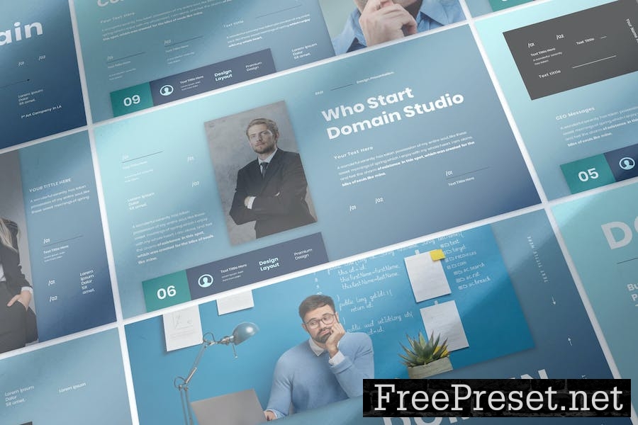 Domain - Business Presentation Keynote Template S8W8CLX