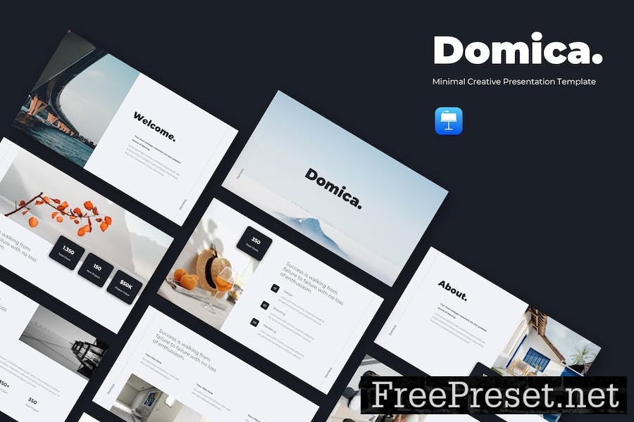 Domica - Minimal Pitch Deck Keynote Template YU65J76