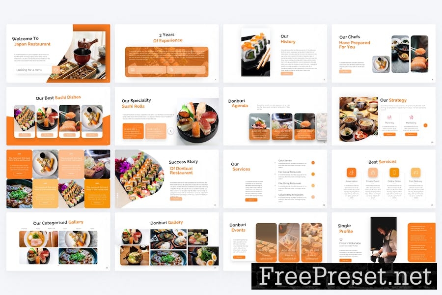 Donburi Orange Simple Food Keynote N2U9E6S