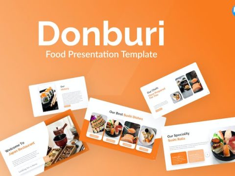 Donburi Orange Simple Food Keynote N2U9E6S