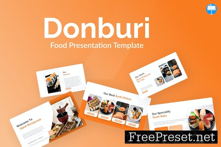 Donburi Orange Simple Food Keynote N2U9E6S