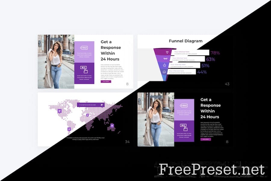 Drapery Purple Minimalist Fashion PowerPoint FFNNLX2