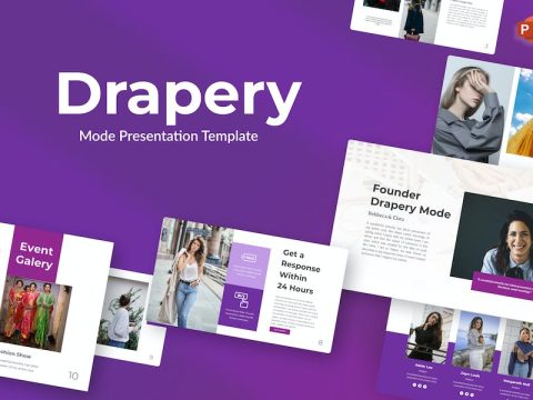 Drapery Purple Minimalist Fashion PowerPoint FFNNLX2