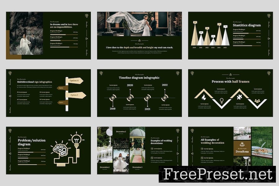 Dresrosa - Wedding Photography Powerpoint Template 9ZCP455