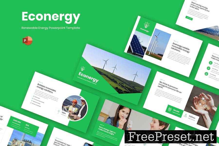 Econergy - Rennewable Energy Powerpoint Template CRYTHWP