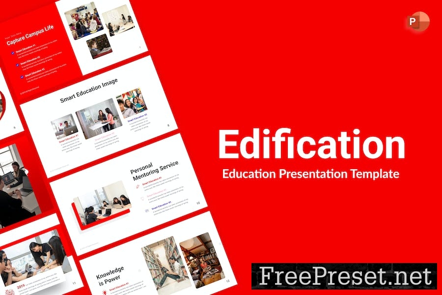 Edification Red Creative Education PowerPoint