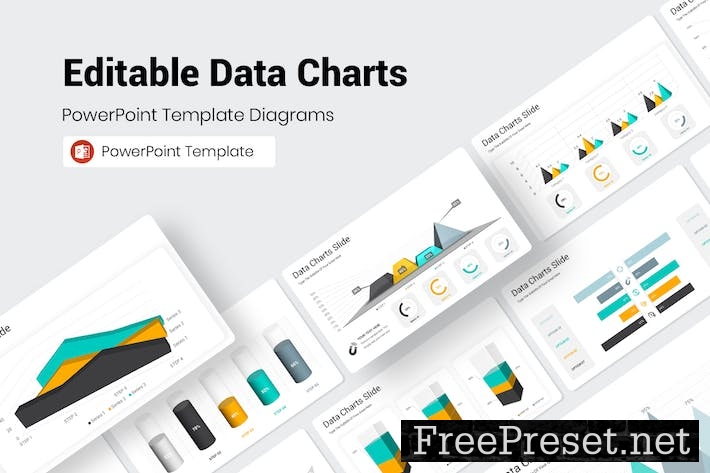 Editable Data Charts PowerPoint Presentation HAKKHM4