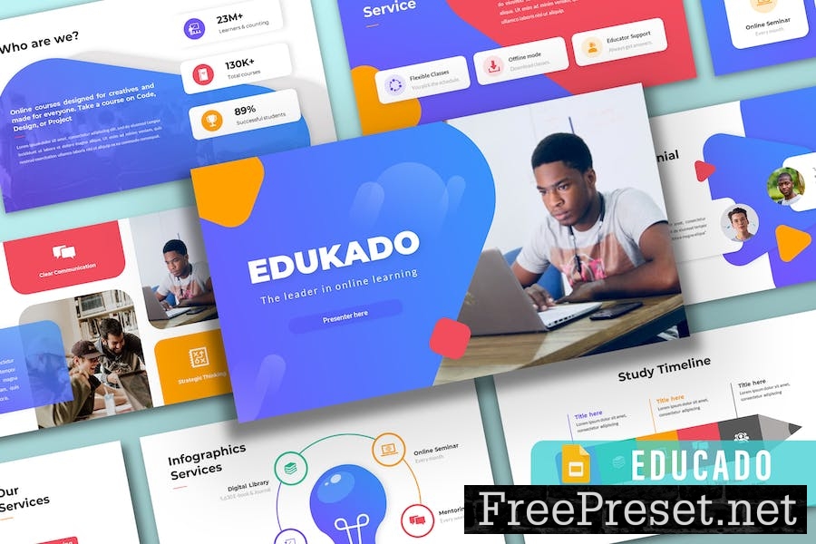 EDUCADO – Education Course Google Slide Template 9J68VQ7