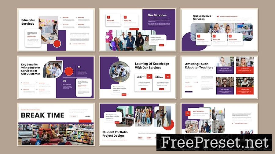 Educater Business Presentation PowerPoint Template 6QA5T6V