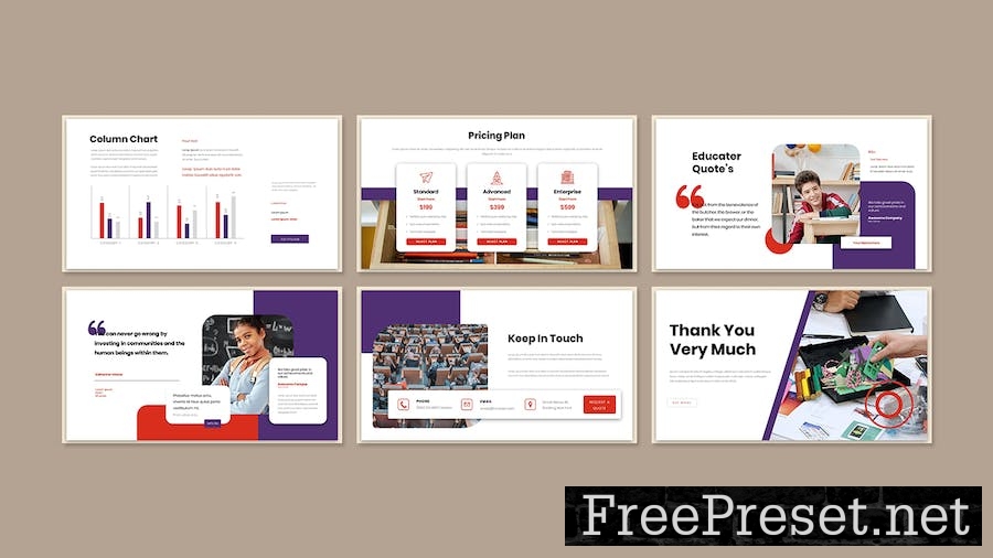 Educater Business Presentation PowerPoint Template 6QA5T6V