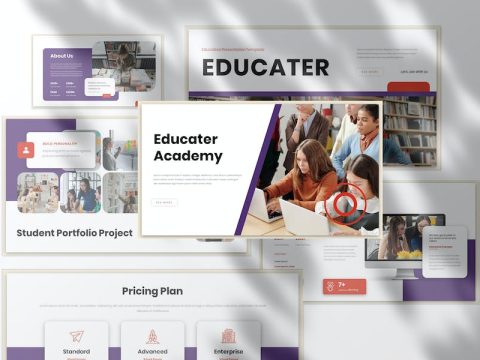 Educater Business Presentation PowerPoint Template 6QA5T6V