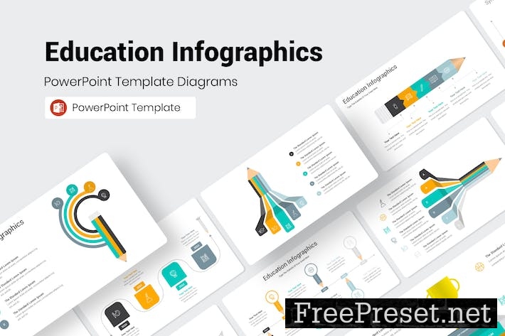 Education Infographics PowerPoint Template 8EM33PM