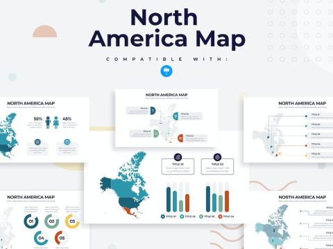 Education North America Map Keynote Infographics LACWHJM