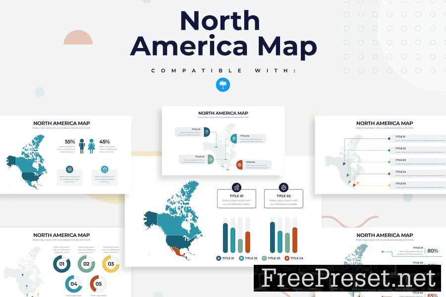 Education North America Map Keynote Infographics LACWHJM