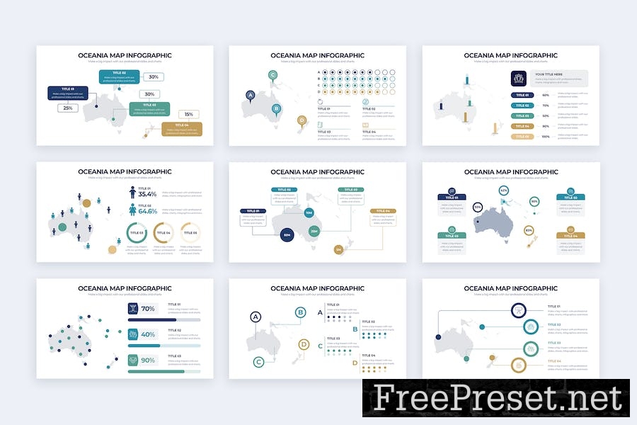 Education Oceania Map Keynote Infographics HZAL45C