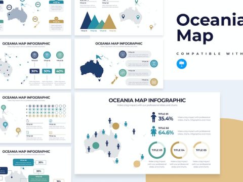 Education Oceania Map Keynote Infographics HZAL45C