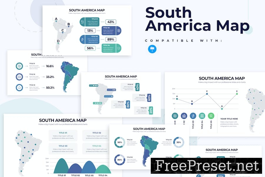 Education South America Map Keynote Infographics XH68TGW